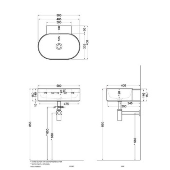 Раковина подвесная Cielo Mare MRLS50SF SM 50 см зеленый
