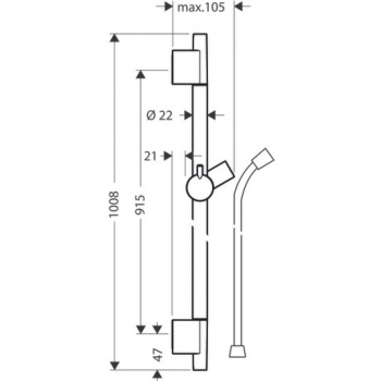 Душевая штанга hansgrohe Unica S Puro 28631990 90 см со шлангом, полированное золото