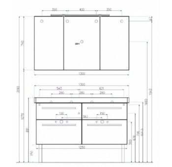 Тумба под раковину Villeroy&Boch COLLARO C013L0PD black matt