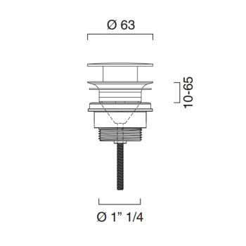 Слив плоский Catalano с клапаном клик-клак для раковин с переливом, цвет хром 9050310061