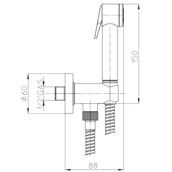 Bossini Nikita Гигиенический душ, настенный, цвет: хром C69006B.030