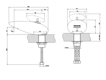 Смеситель для раковины Gessi Equilibrio 52001.099 черный
