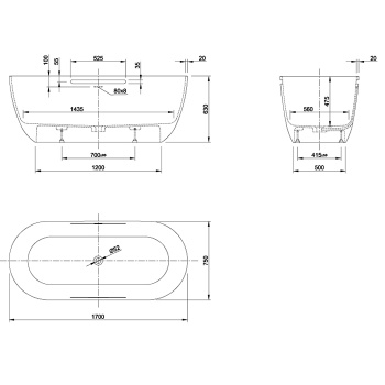 Ванна из искусственного камня KNIEF Lotus 170x75 0600-610-01
