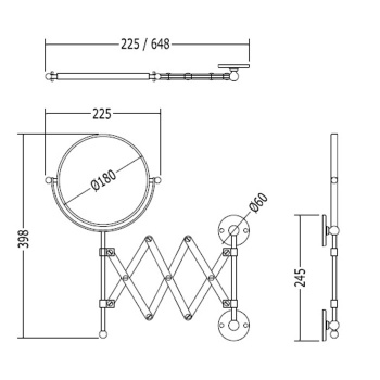 Зеркало раздвижное Devon&Devon Cavendish хром WM22CR