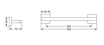 Поручень для ванной Jorger Charleston Square 634.00.031.000 chrome