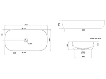 Раковина накладная Scarabeo GLAM 1803