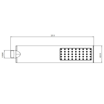 Bossini Flat One Ручной душ, 1 режим, цвет: черный матовый B00270.073