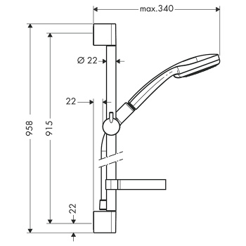 Душевой гарнитур, Hansgrohe, Croma 100, цвет-хром