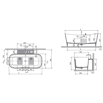 Ванна из искусственного камня Novellini Ship 150x70 SHI116070-U