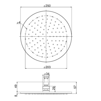 Верхний душ из латуни Fima Carlo Frattini Wellness 250, хром F2621/2CR