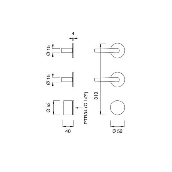 Смеситель для душа CЕА Design Flag FLG 52 S с термостатом сталь