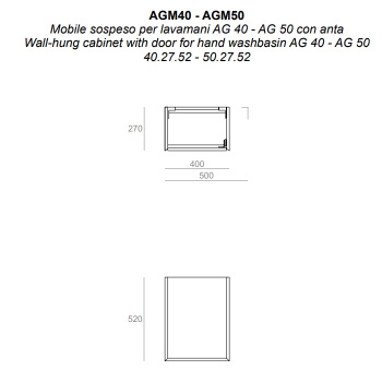 Тумба под раковину подвесная Simas Agile AGM40 BARRIQUE 40x 52 см коричневый