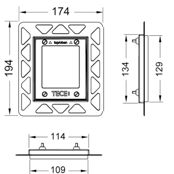 Рамка монтажная  Tece Teceloop 9242647 черный