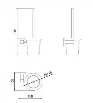 Ёршик туалетный Nofer BARCELONA 16915.B