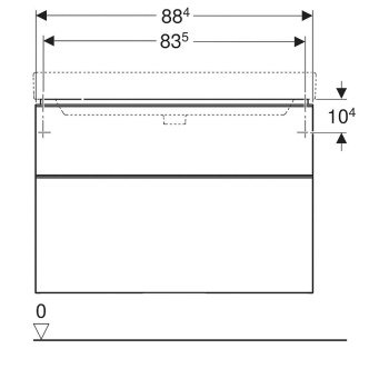 Тумба под раковину Geberit Smyle Square 80 500.354.00.1 подвесная Белая