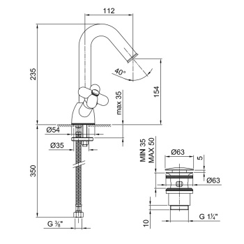 Смеситель для раковины Fantini I Balocchi 60 29 0556F хром