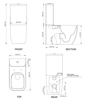 Чаша напольного унитаза GSG Ceramic Design Brio BRMBL000P белый глянцевый