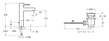 Смеситель для раковины Jacob Delafon Cuff E37303-CP хром