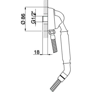 Душевой гарнитур Cisal Arcana Toscana ручная лейка,шланг 120 см,вывод с держателем, золото TS00303024