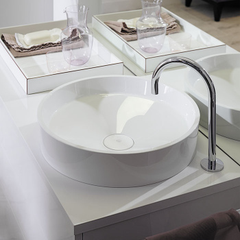 Burgbad Crono Раковина 45 см, без отв., накладная, круглая, цвет: белый MBA0031 C0001*0