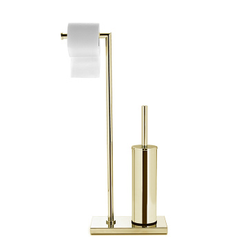 3SC Piantane Напольная стойка с держателем тб и ёршиком, цвет: золото 24к. Lucido SIMO52GD