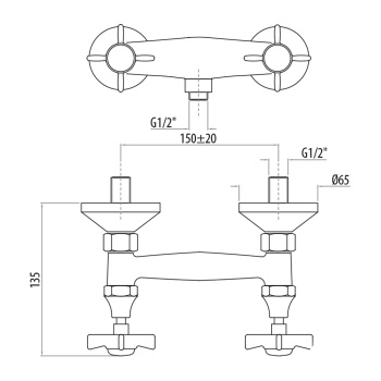 Смеситель для душа с выходом снизу Gattoni London 45659, золото 24к TW1707517DOoro