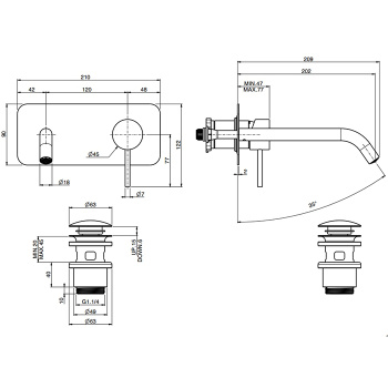 Смеситель для раковины Fima Carlo Frattini Spillo Steel F3081WLX5INOX нержавеющая сталь
