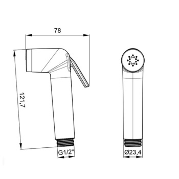 Лейка гигиеническая Almar Atthis АВС, золото, E082110.GO