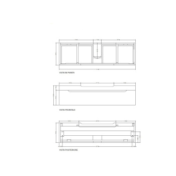 Тумба под раковину Kerasan Inka Project INKA 120, подвесная, для установки раковины слева, белый глянцевый 911101