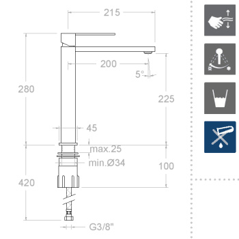 Смеситель для раковины Ramonsoler Kuatro NK чаши 4910