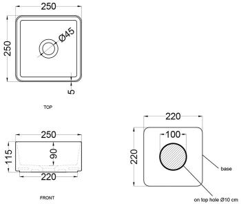 Раковина накладная Cielo Shui Comfort MILAQ OL 25 см синий