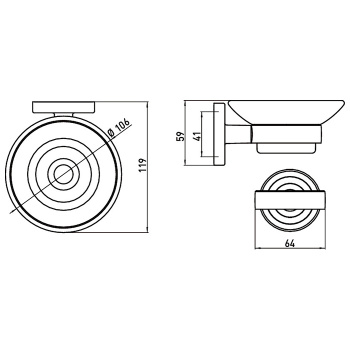 Подвесная мыльница хрустальное стекло прозр. Emco Polo, хром 0730 001 00