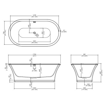 Ванна из искусственного камня Devon&Devon Kalos 170x88.1 KALOSVABI
