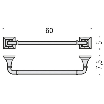 Полотенцедержатель Colombo Portofino 60см хром B3211.CR