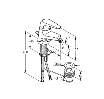 Смеситель для биде Kludi Logo Mix 385310575, хром