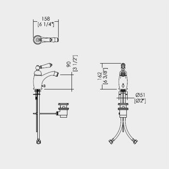 Смеситель для биде Devon&Devon Black Dandy на 1 отв. ручка черная хром MARF57CRBD