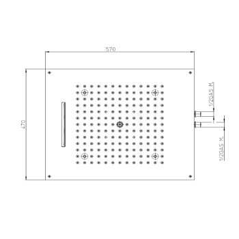 Bossini Dream Верхний душ 57x47см, с 4 LED RGB, 2 режима, потолочный, цвет: хром H38905.030