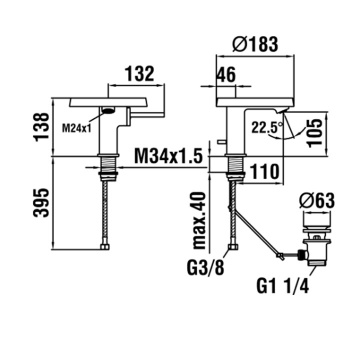 Смеситель для раковины Laufen Kartell 3.1133.1.004.111.1 хром