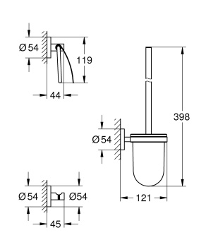 Набор аксессуаров GROHE Essentials 3 предмета, суперсталь 40407DC1