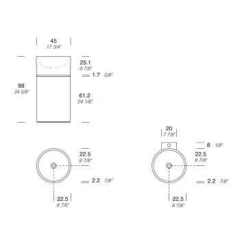 Раковина напольная Noorth Milldue Edition Roma I 450x880, слив в пол, c донным клапаном, корпус Rovere nero, вставка Oro, раковина Nero opaco, 2016.C