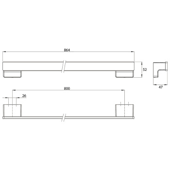 Полотенцедержатель Emco Cue 800 мм, хром, 3260 001 80
