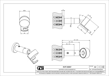 Держатель душевой лейки Gessi 63057.706 Black Metal PVD