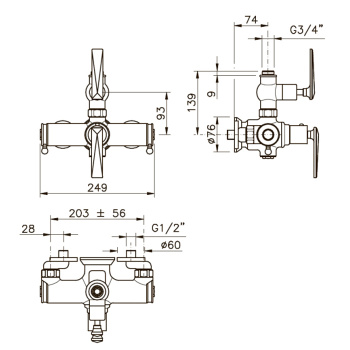Смеситель для душа Nicolazzi  Смеситель со стены E.C. 4917CR69