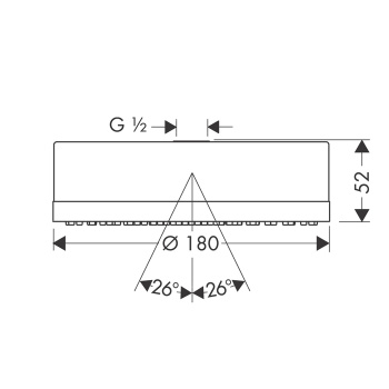 Axor Citterio Верхний душ &Oslash; 180 мм, без держателя, &frac12;&rsquo;, цвет: шлифованный никель