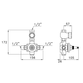 Встраиваемая часть термостатического смесителя для душа Stella IS3292 UN 06001 0000
