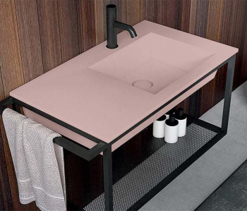 Раковина подвесная Cielo Era ERLA80SXSF CP 80 см левая розовый