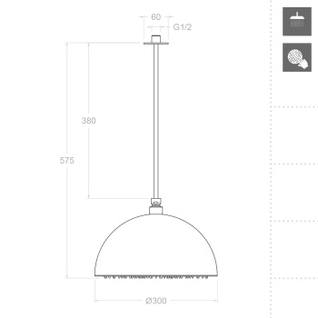 Верхний душ Ramonsoler Hydrotherapy потолочный RB3V400