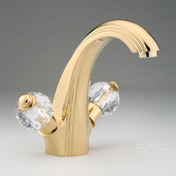Смеситель для раковины THG Mandarine Cristallia Diamant U1K-F01-2155 полированное золото
