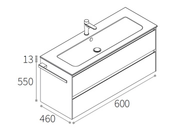 Тумба под раковину Berloni Bagno WAY BLOCK WAKBS2CEDIC 1442