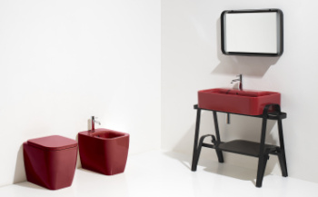 Раковина подвесная Simas Hop HOP80 RUBINO 80 см красный